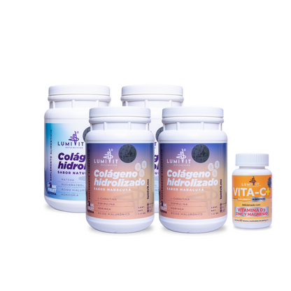 2 Colágeno Natural y 2 Colágeno Maracuyá + 1 Vita-C